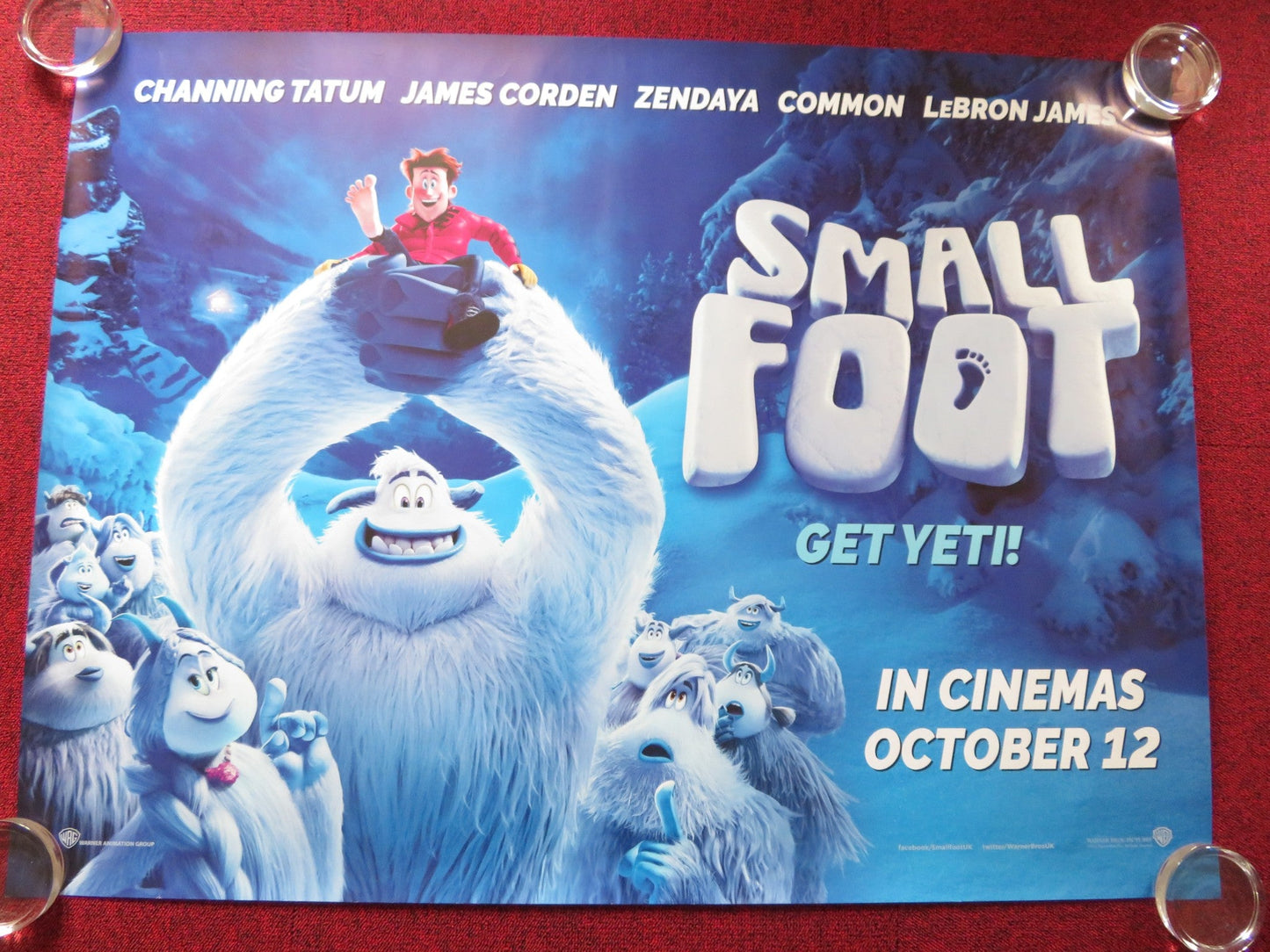 SMALLFOOT UK QUAD (30"x 40") ROLLED POSTER CHANNING TATUM JAMES CORDEN 2018 Rendezvous Cinema Movie posters