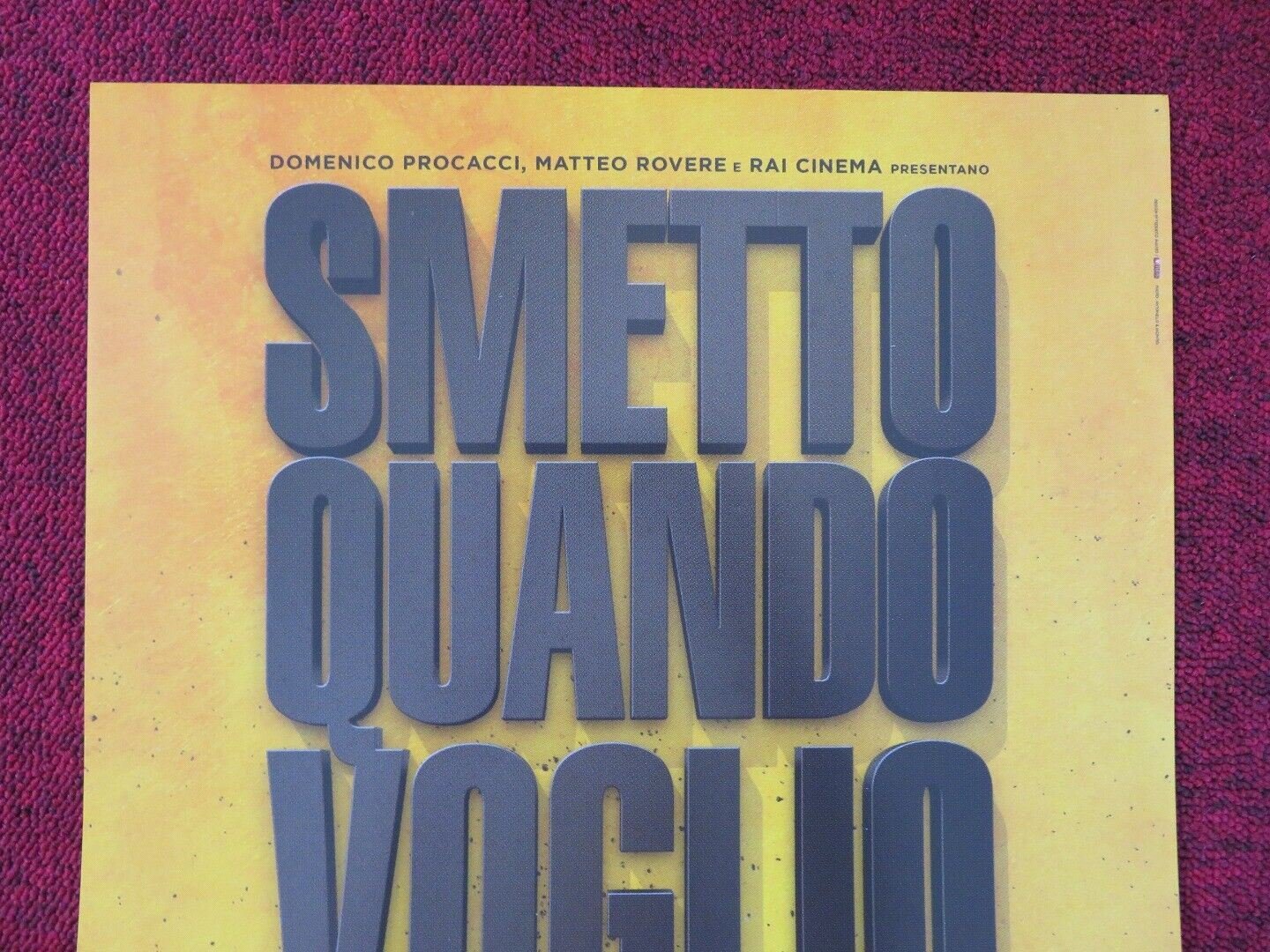 SMETTO QUANDO VOGLIO MASTERCLASS ITALIAN LOCANDINA (26.5"x12.5") POSTER 2017 Movie posters