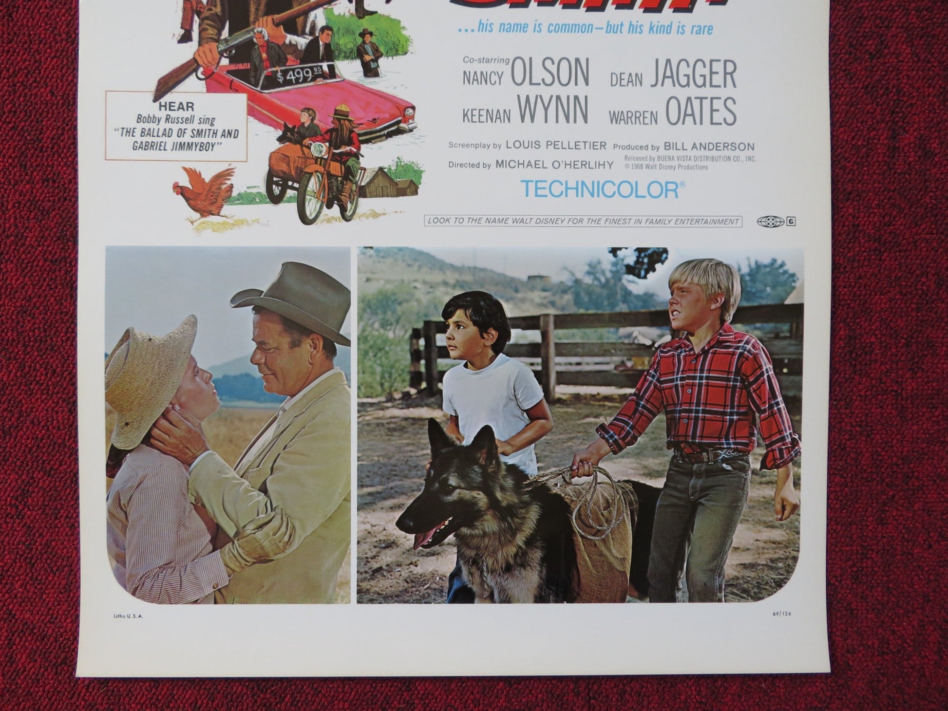 SMITH! US INSERT (14"x 36") POSTER WALT DISNEY GLENN FORD NANCY OLSON 1969 Rendezvous Cinema Movie posters