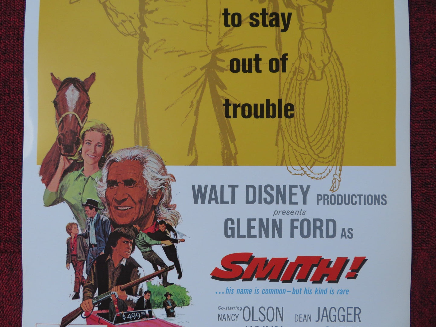 SMITH! US INSERT (14"x 36") POSTER WALT DISNEY GLENN FORD NANCY OLSON 1969 Rendezvous Cinema Movie posters