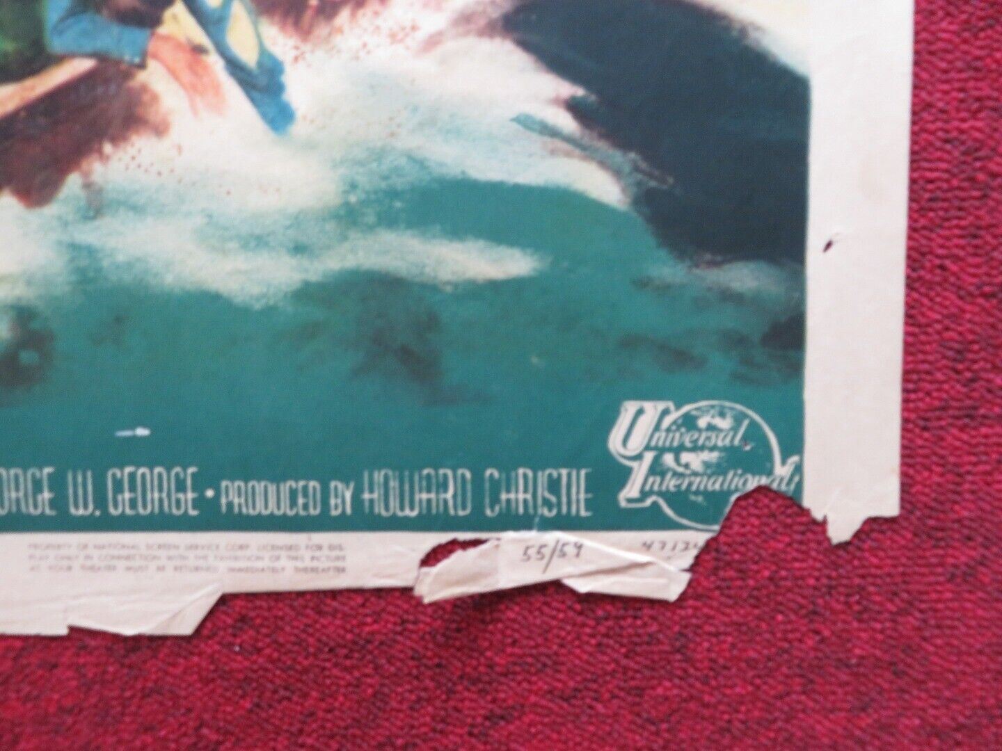 SMOKE SIGNAL FOLDED US ONE SHEET POSTER DANA ANDREWS PIPER LAURIE 1955 Movie posters