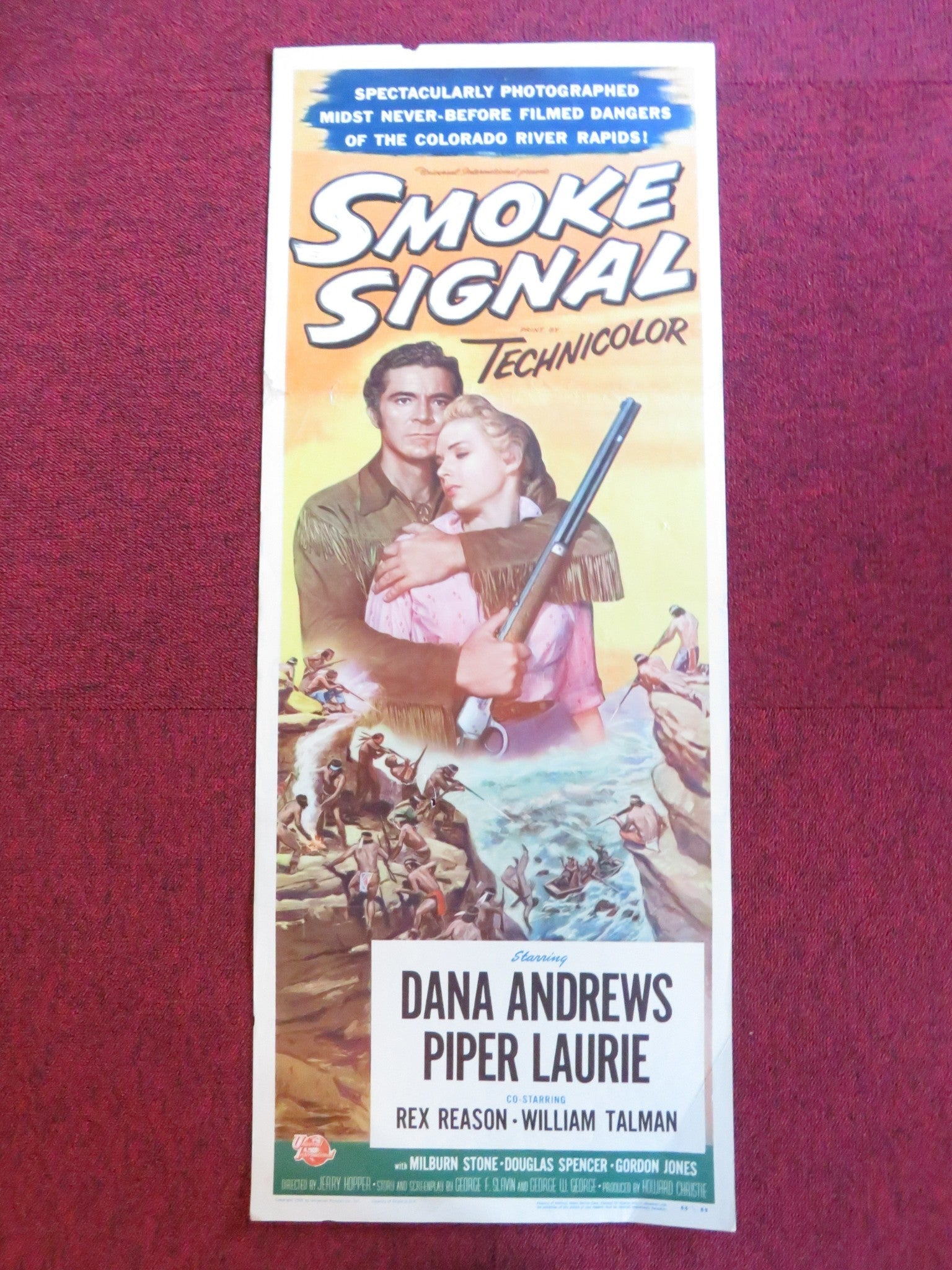 SMOKE SIGNAL US INSERT (14"x 36") POSTER DANA ANDREWS PIPER LAURIE 1955 Rendezvous Cinema Movie posters