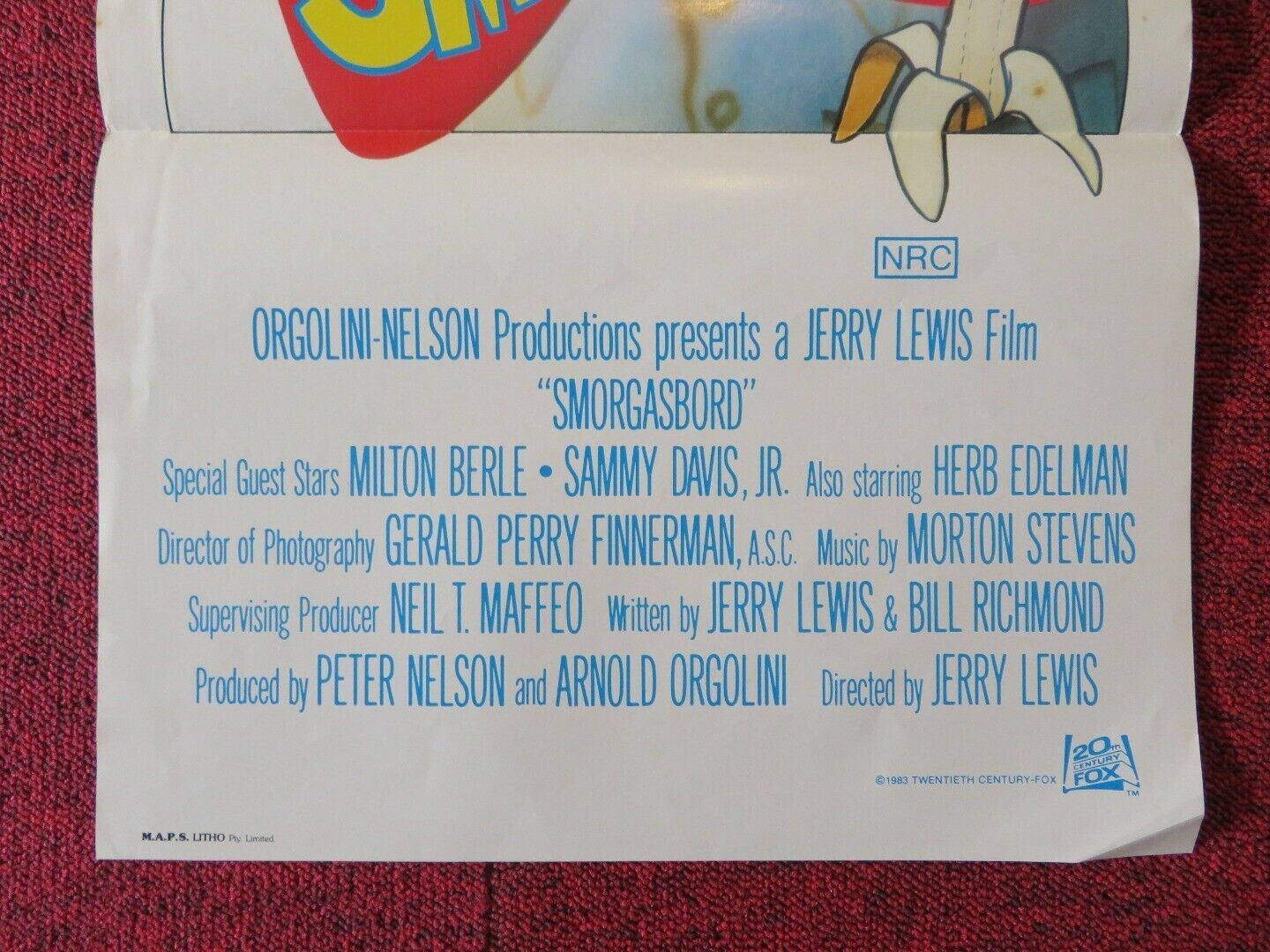 SMORGASBOARD / CRACKING UP FOLDED AUSTRALIAN DAYBILL POSTER Jerry Lewis 1983 Movie posters