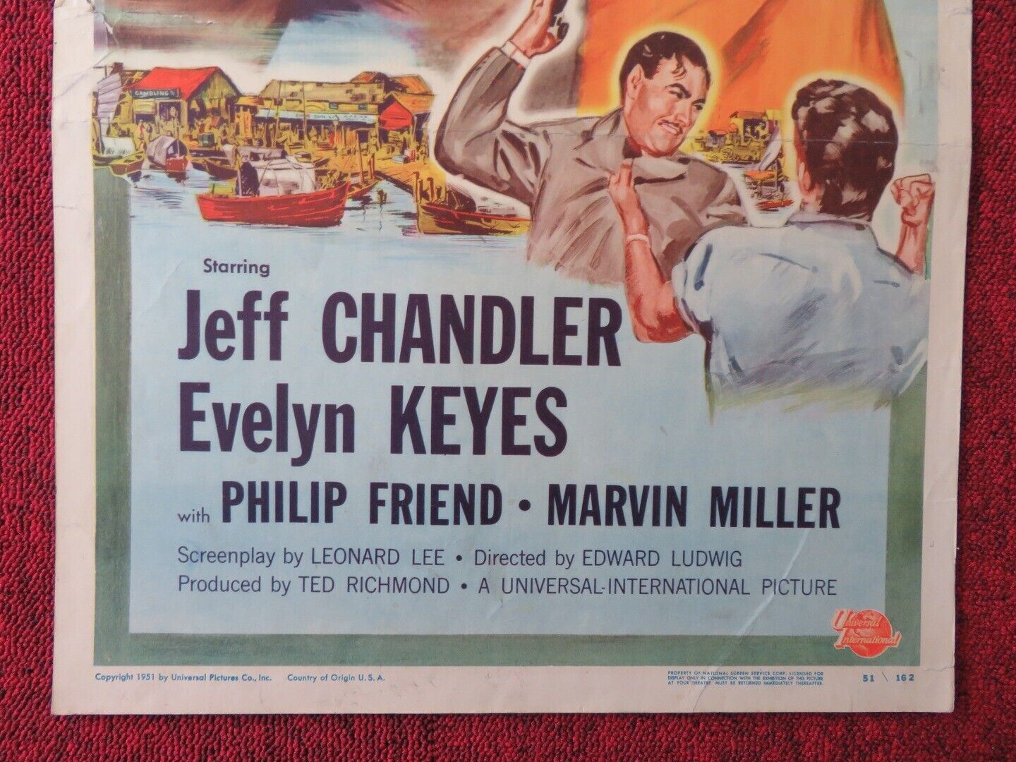 SMUGGLER'S ISLAND US INSERT (14"x 36") POSTER JEFF CHANDLER 1951 Movie posters