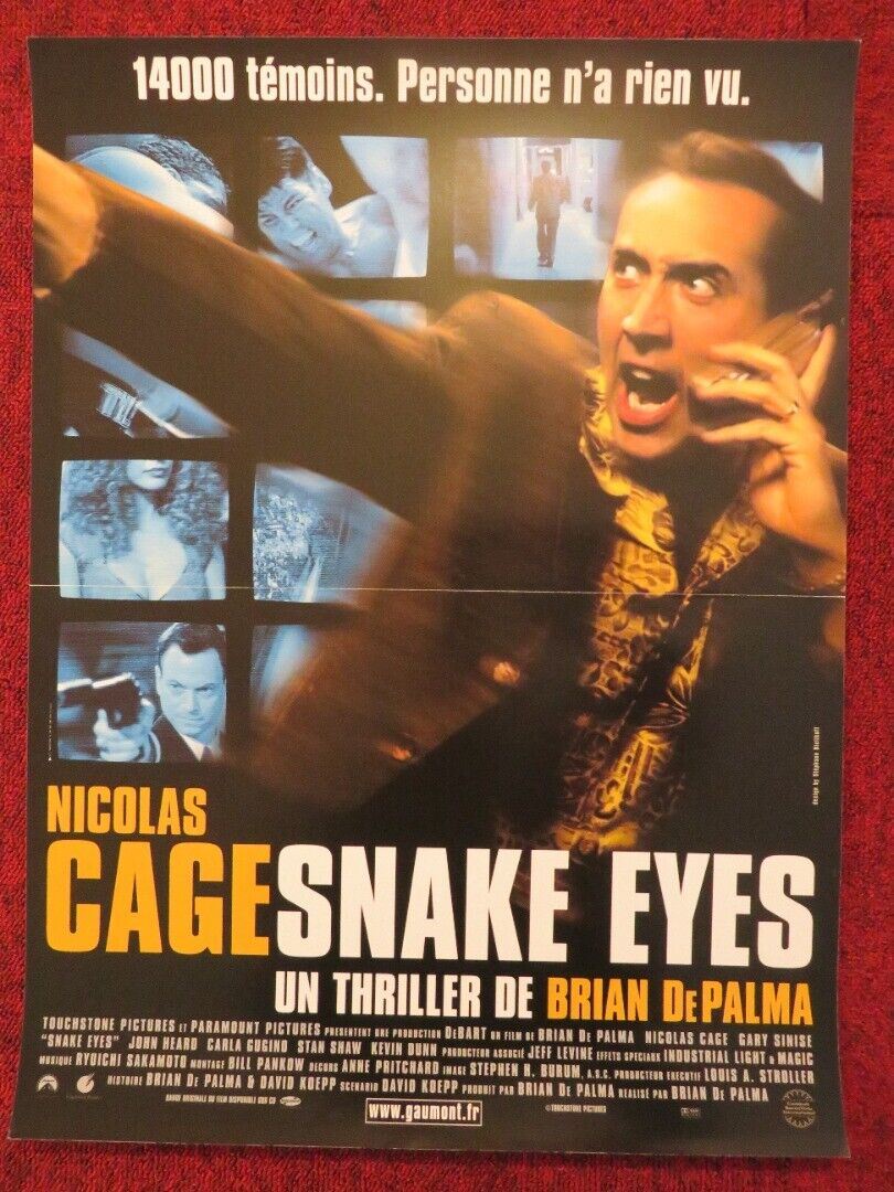 SNAKE EYES FRENCH (15"x 21") POSTER NICOLAS CAGE GARY SINISE 1998 Movie posters