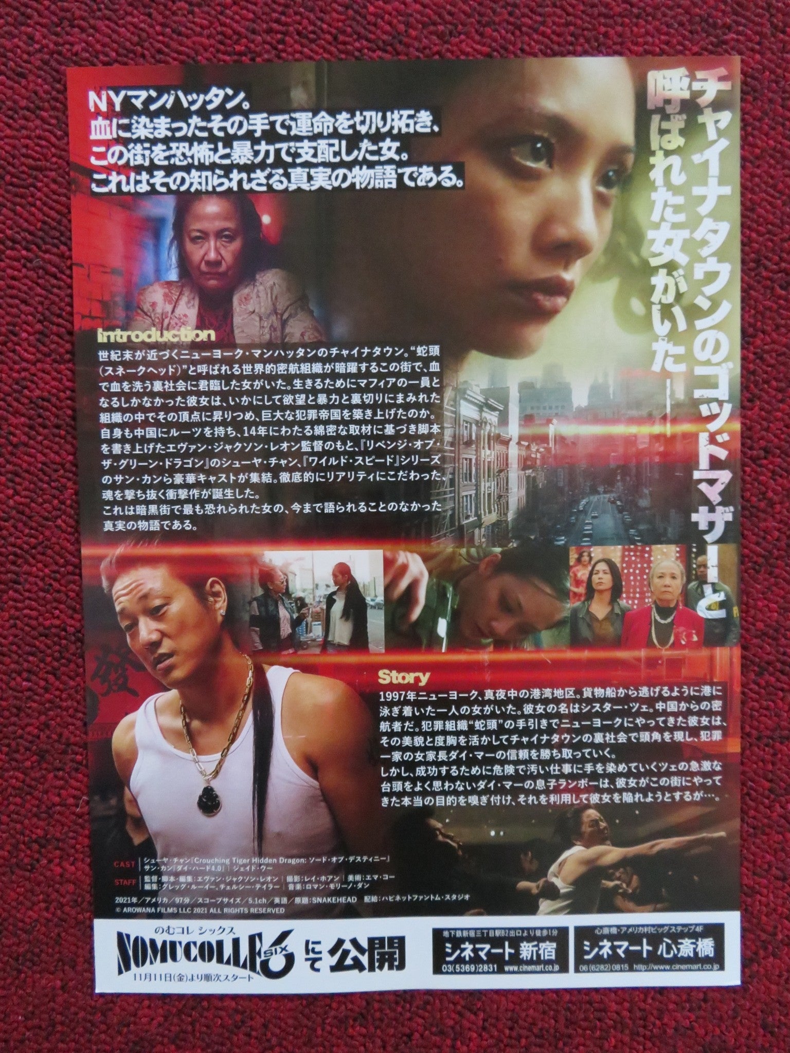 SNAKEHEAD JAPANESE CHIRASHI (B5) POSTER SUNG KANG DEVON DIEP 2021 Rendezvous Cinema Movie posters