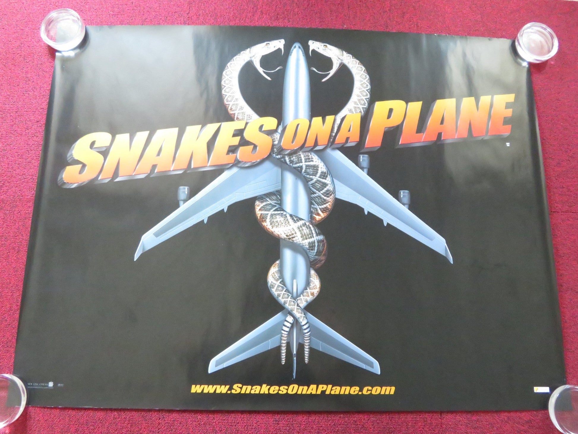 SNAKES ON A PLANE UK QUAD (30"x 40") ROLLED POSTER SAMUEL L. JACKSON 2006 Rendezvous Cinema Movie posters