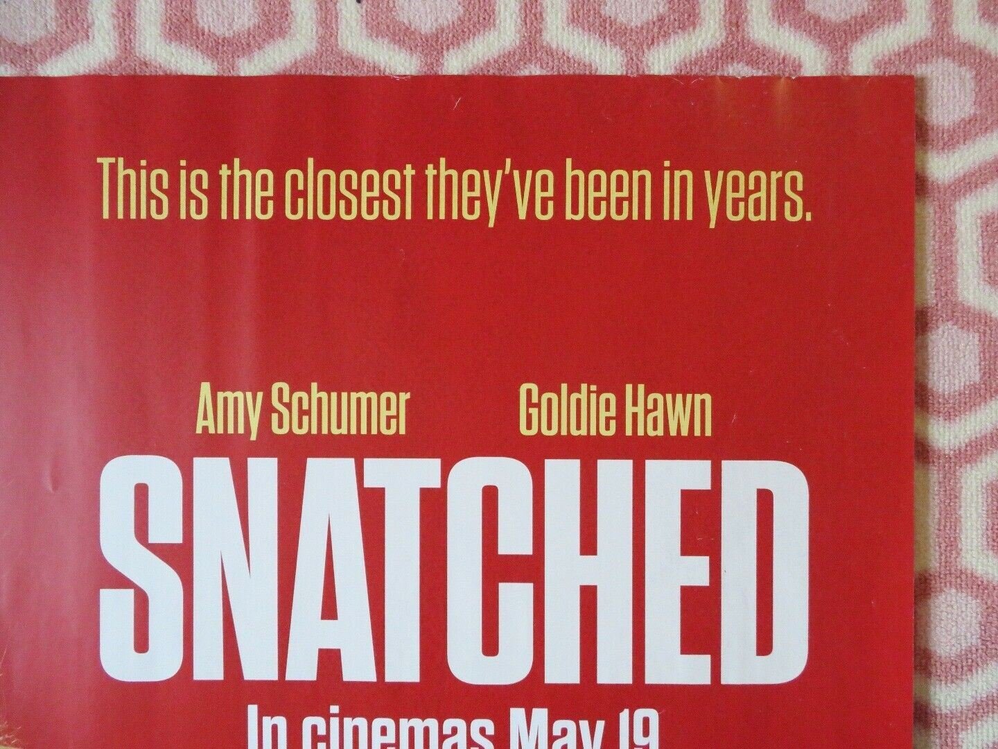 SNATCHED QUAD (30"x 40") ROLLED POSTER GOLDIE HAWN AMY SCHUMER 2017 Movie posters