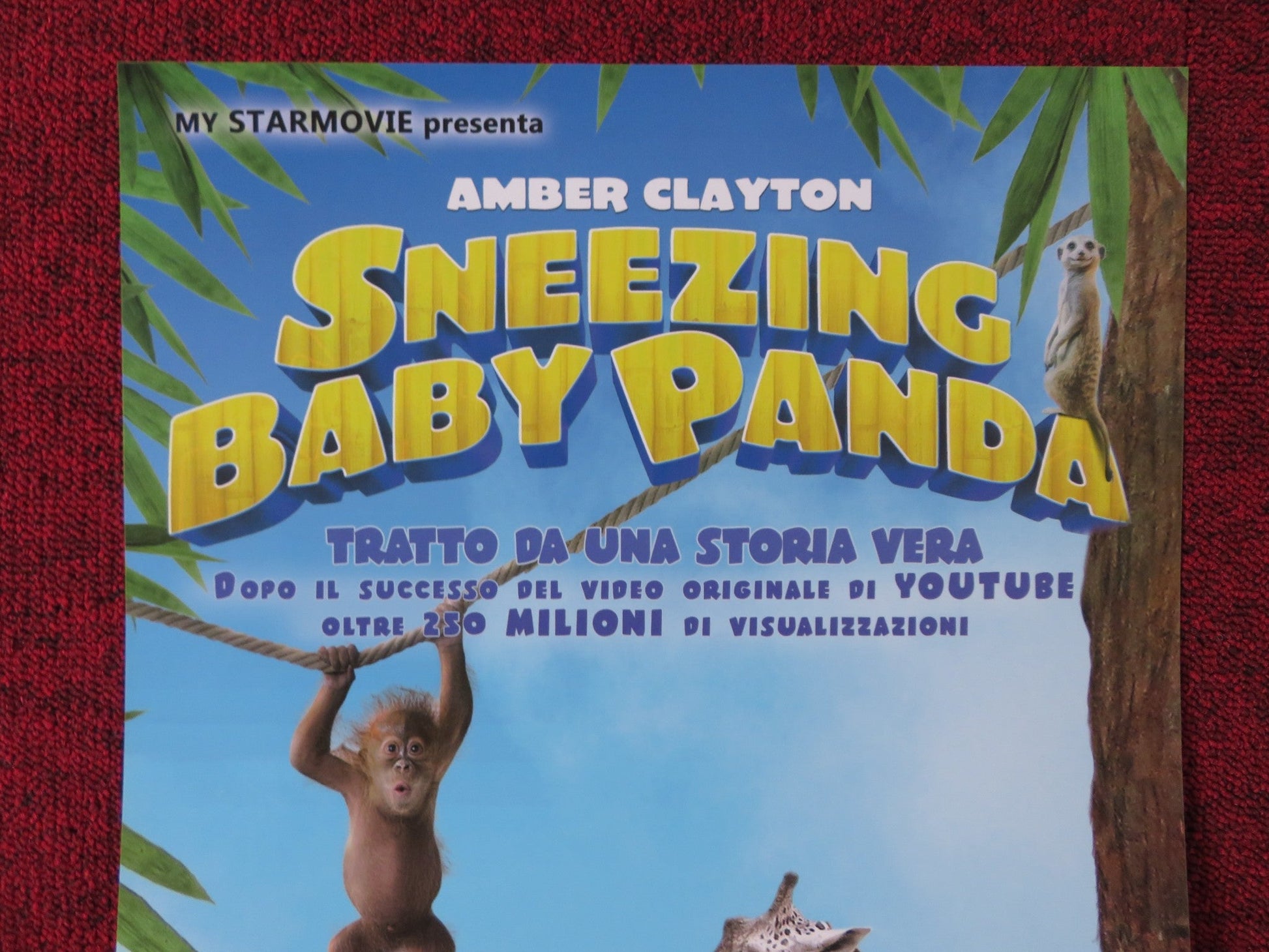 SNEEZING BABY PANDA: THE MOVIE ITALIAN LOCANDINA POSTER AMBER CLAYTON 2015 Rendezvous Cinema Movie posters