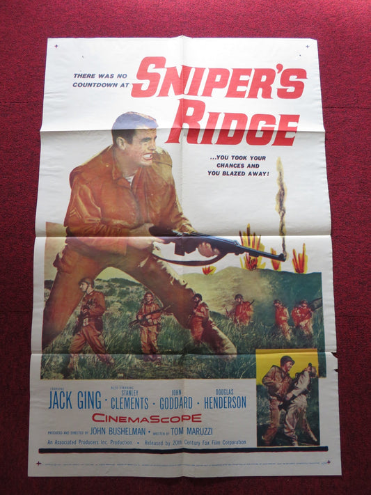 SNIPER'S RIDGE FOLDED US ONE SHEET POSTER JACK GING STANLEY CLEMENTS 1961 Rendezvous Cinema Movie posters