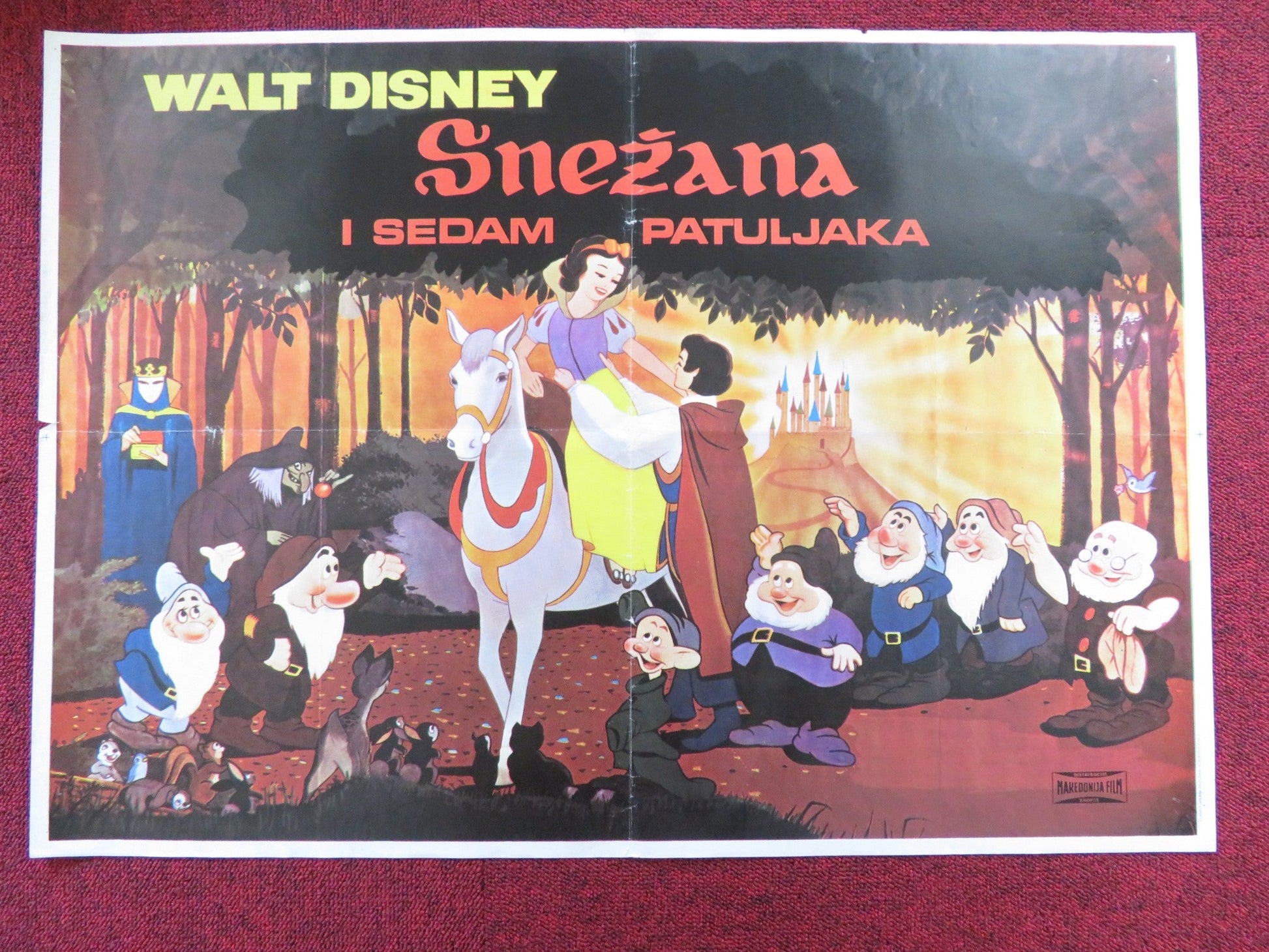 SNOW WHITE AND THE SEVEN DWARFS YUGOSLAVIAN POSTER DISNEY ATWELL R1970S Rendezvous Cinema Movie posters