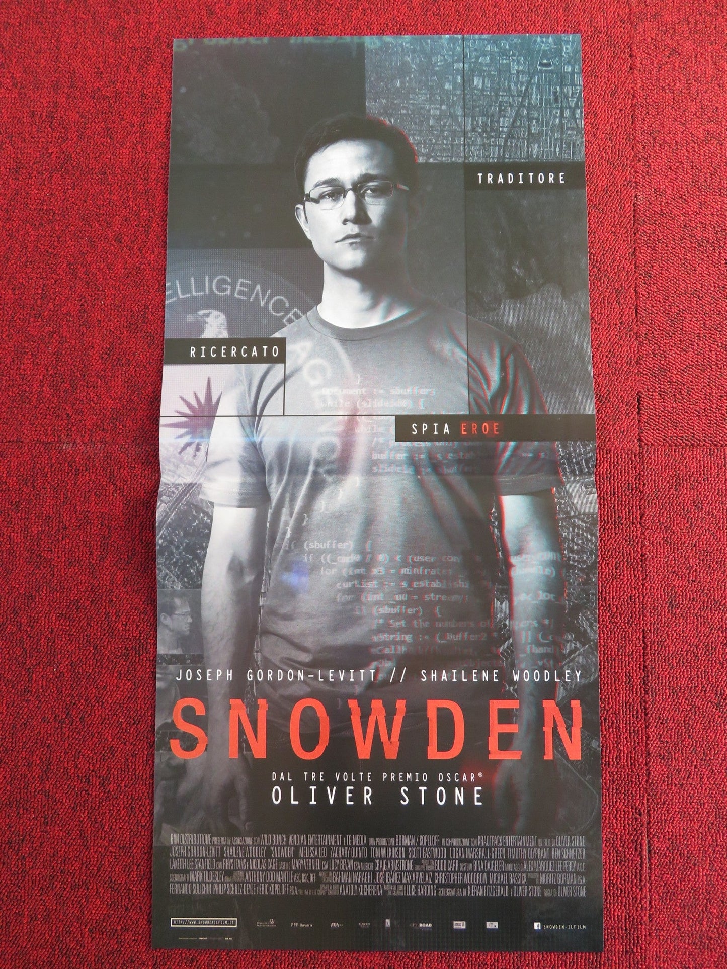 SNOWDEN ITALIAN LOCANDINA POSTER JOSEPH GORDON - LEVITT SHAILENE WOODLEY 2016 Rendezvous Cinema Movie posters