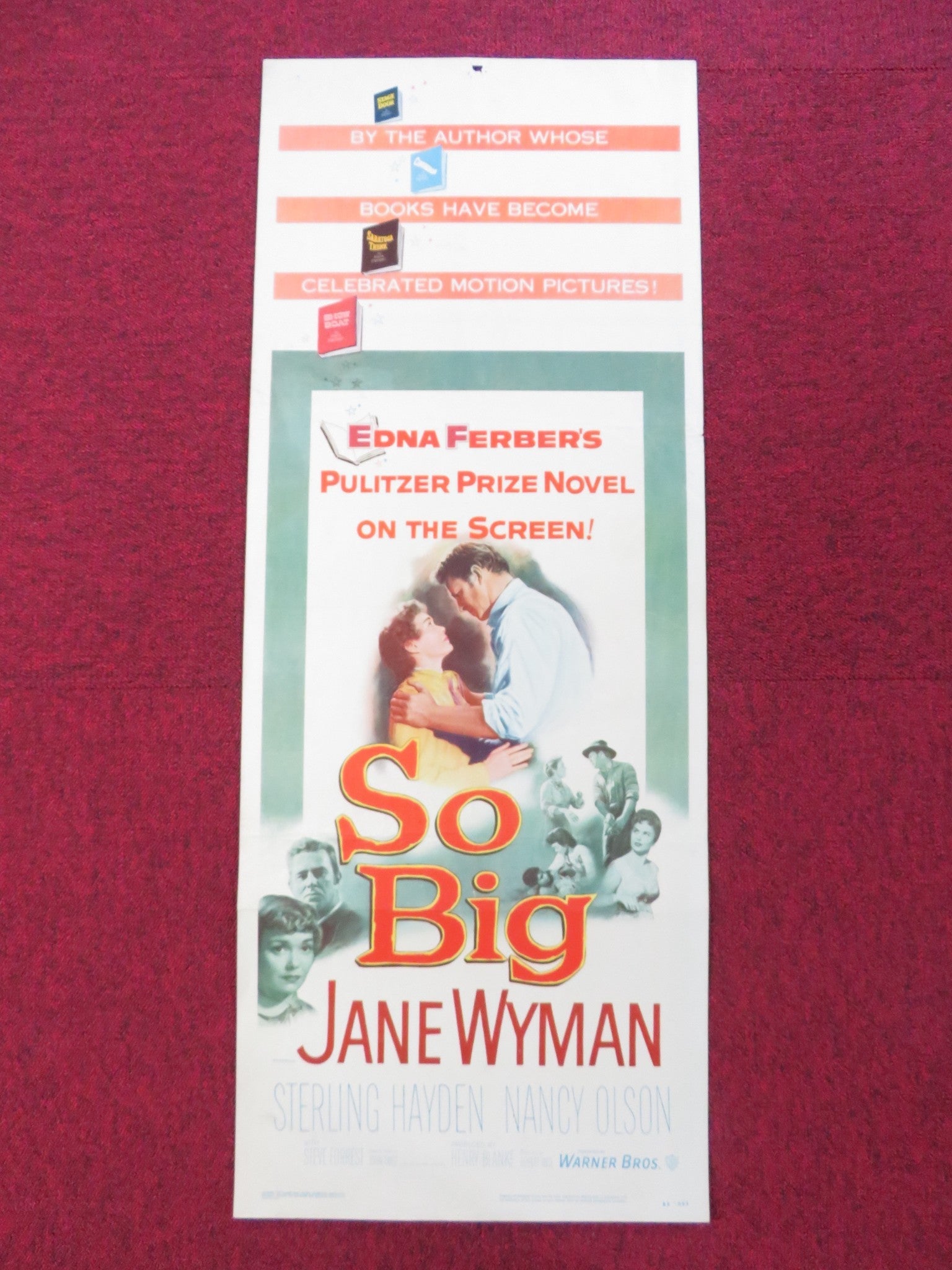 SO BIG US INSERT (14"x 36") POSTER JANE WYMAN STERLIN HAYDEN 1953 Rendezvous Cinema Movie posters