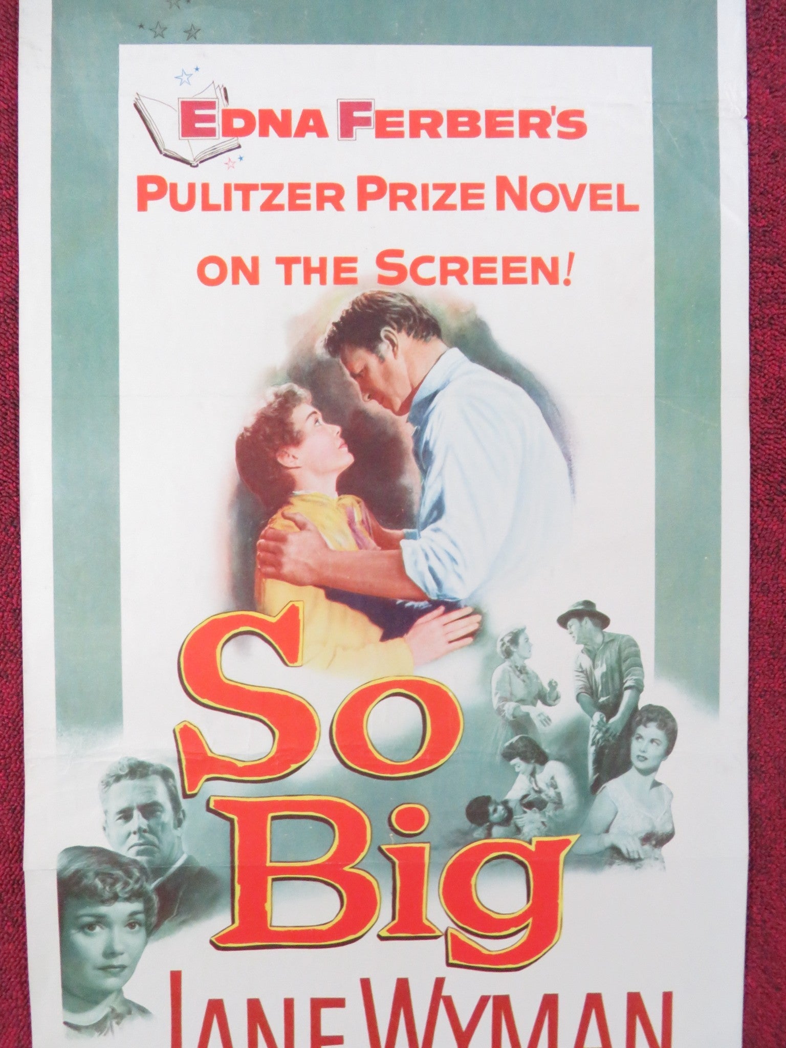 SO BIG US INSERT (14"x 36") POSTER JANE WYMAN STERLIN HAYDEN 1953 Rendezvous Cinema Movie posters