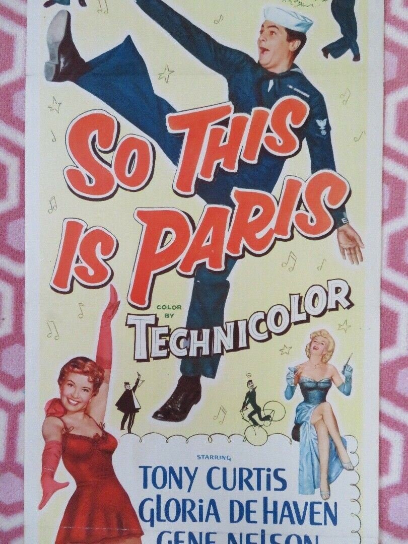 SO THIS IS PARIS US INSERT (14"x 36") POSTER GENE NELSON TONY CURTIS 1954 - Rendezvous Cinema
