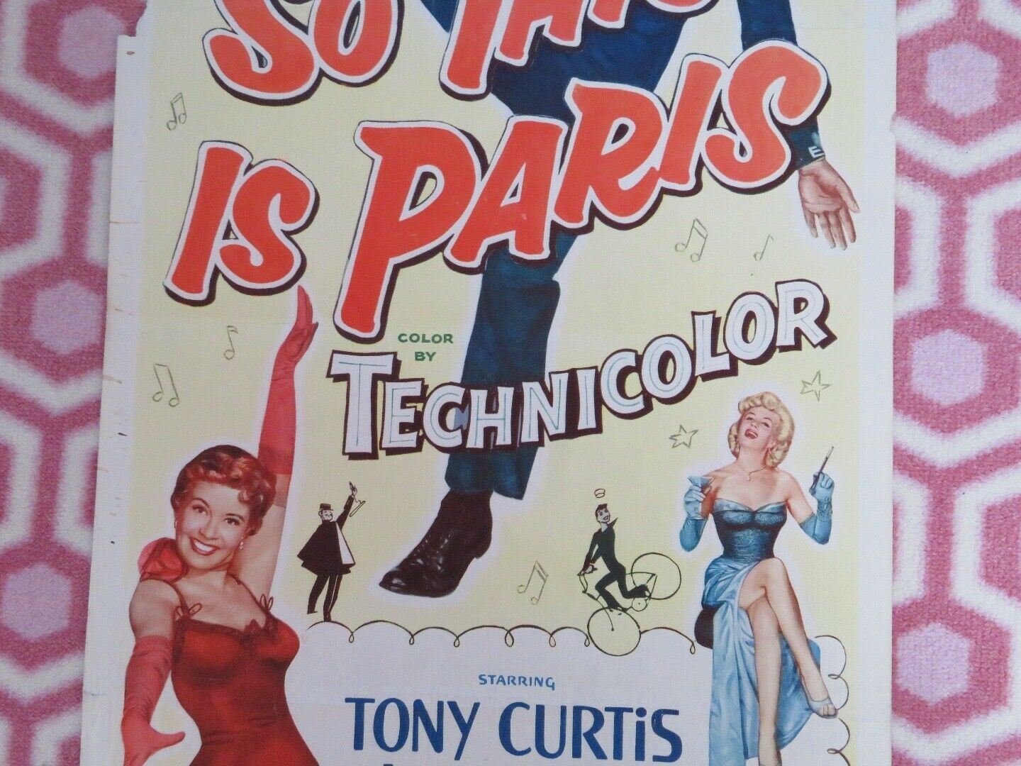 SO THIS IS PARIS US INSERT (14"x 36") POSTER TONY CURIS GLORIA DE HAVEN 1954 Movie posters