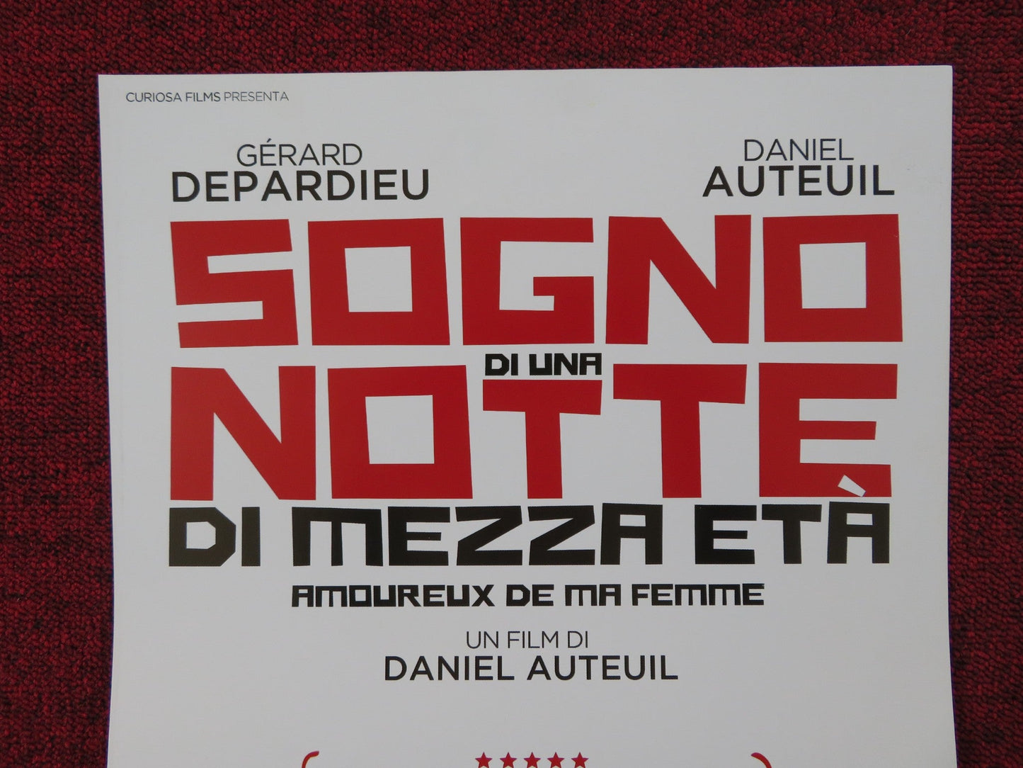 SOGNO DI UNA NOTTE DI MEZZA ETA ITALIAN LOCANDINA POSTER GERARD DEPARDIEU 2018 Rendezvous Cinema Movie posters