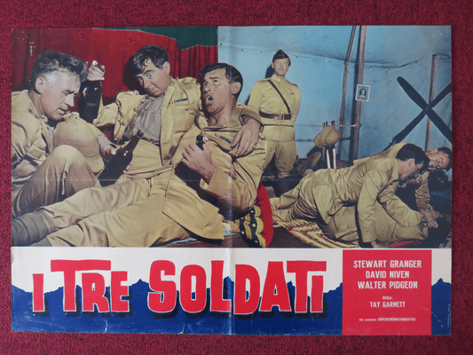 SOLDIERS THREE ITALIAN FOTOBUSTA POSTER STEWART GRANGER DAVID NIVEN 1951 - Rendezvous Cinema