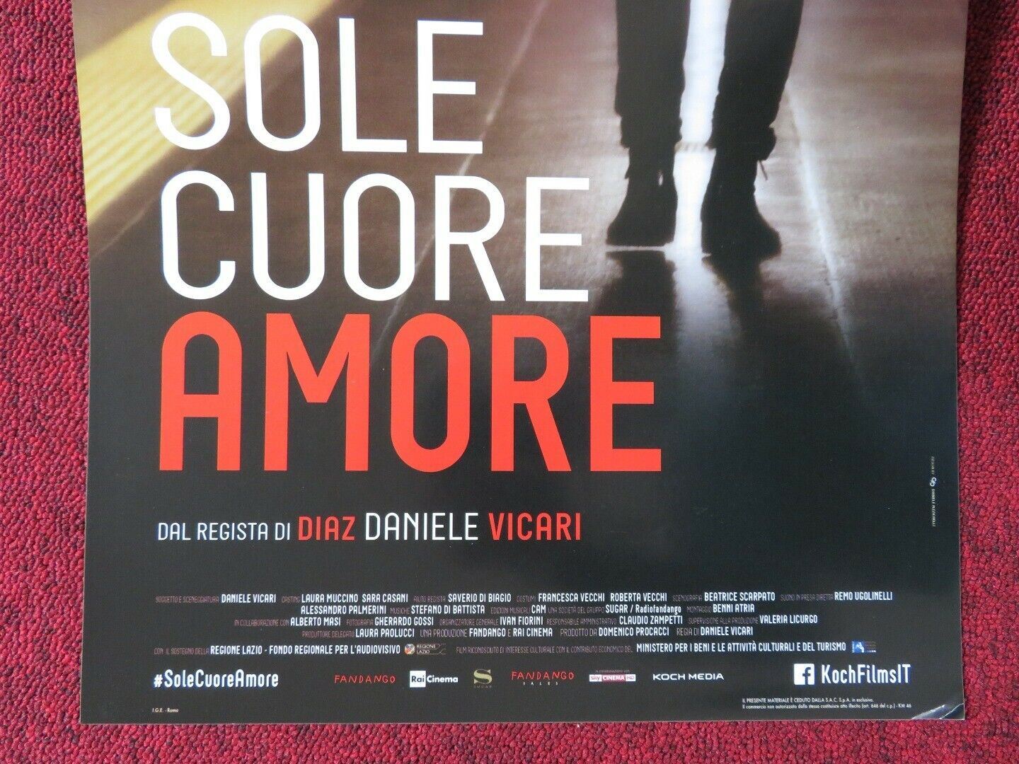 SOLE CUORE AMORE ITALIAN LOCANDINA (26.5"x12.5") POSTER ISABELLA RAGONESE 2016 Movie posters