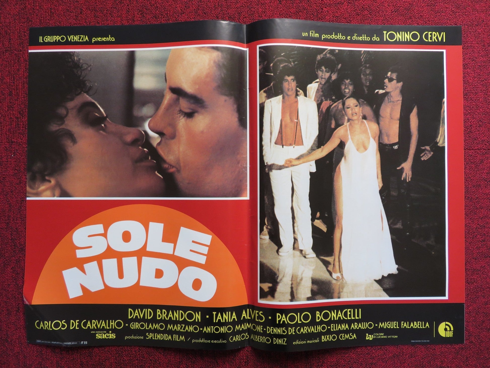 SOLE NUDO - A ITALIAN FOTOBUSTA POSTER DAVID BRANDON TANIA ALVES 1984 Rendezvous Cinema Movie posters