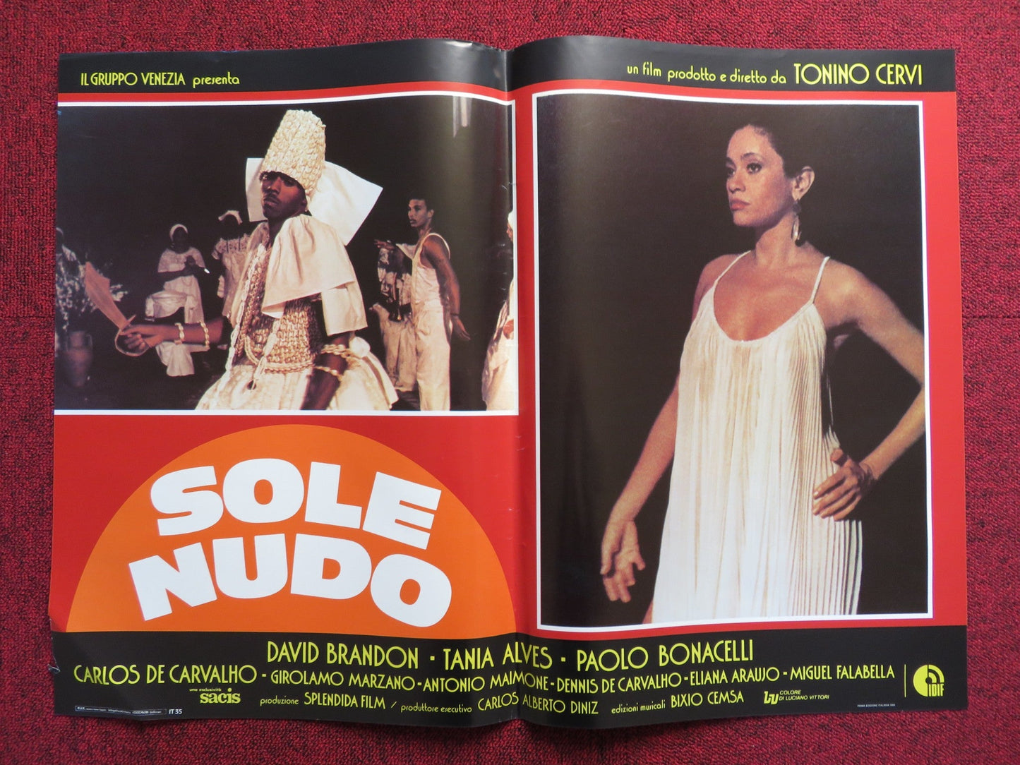 SOLE NUDO - C ITALIAN FOTOBUSTA POSTER DAVID BRANDON TANIA ALVES 1984 Rendezvous Cinema Movie posters