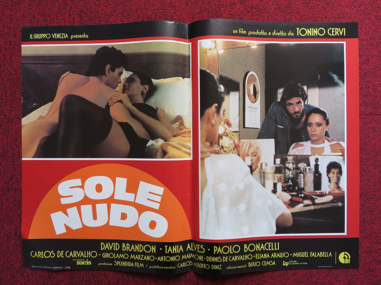 SOLE NUDO - E ITALIAN FOTOBUSTA POSTER DAVID BRANDON TANIA ALVES 1984 Rendezvous Cinema Movie posters