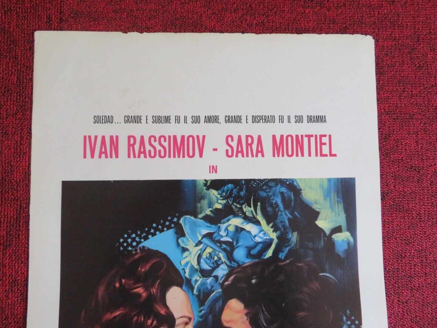 SOLEDAD ITALIAN LOCANDINA (27.5"x13") POSTER IVAN RASSIMOV SARA MONTIEL 1971 Movie posters