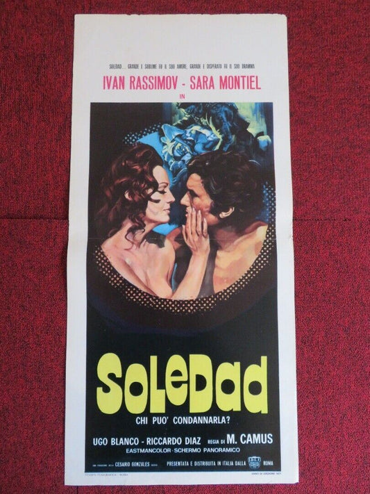 SOLEDAD ITALIAN LOCANDINA (27.5"x13") POSTER IVAN RASSIMOV SARA MONTIEL 1971 Movie posters