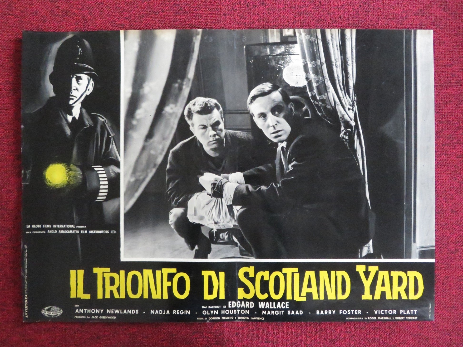 SOLO FOR SPARROW - B ITALIAN FOTOBUSTA POSTER ANTHONY NEWLANDS GLYN HOUSTON 1962 Rendezvous Cinema Movie posters