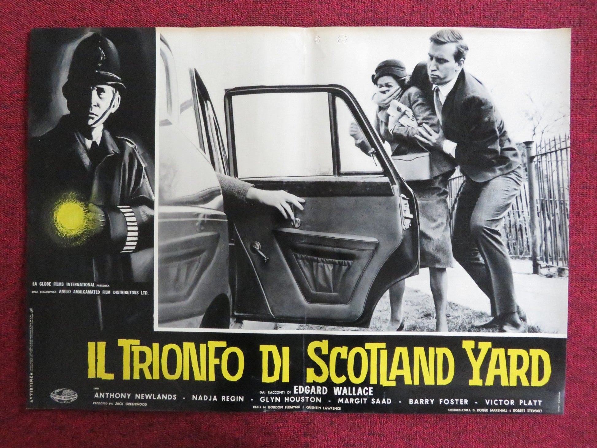 SOLO FOR SPARROW - D ITALIAN FOTOBUSTA POSTER ANTHONY NEWLANDS GLYN HOUSTON 1962 Rendezvous Cinema Movie posters
