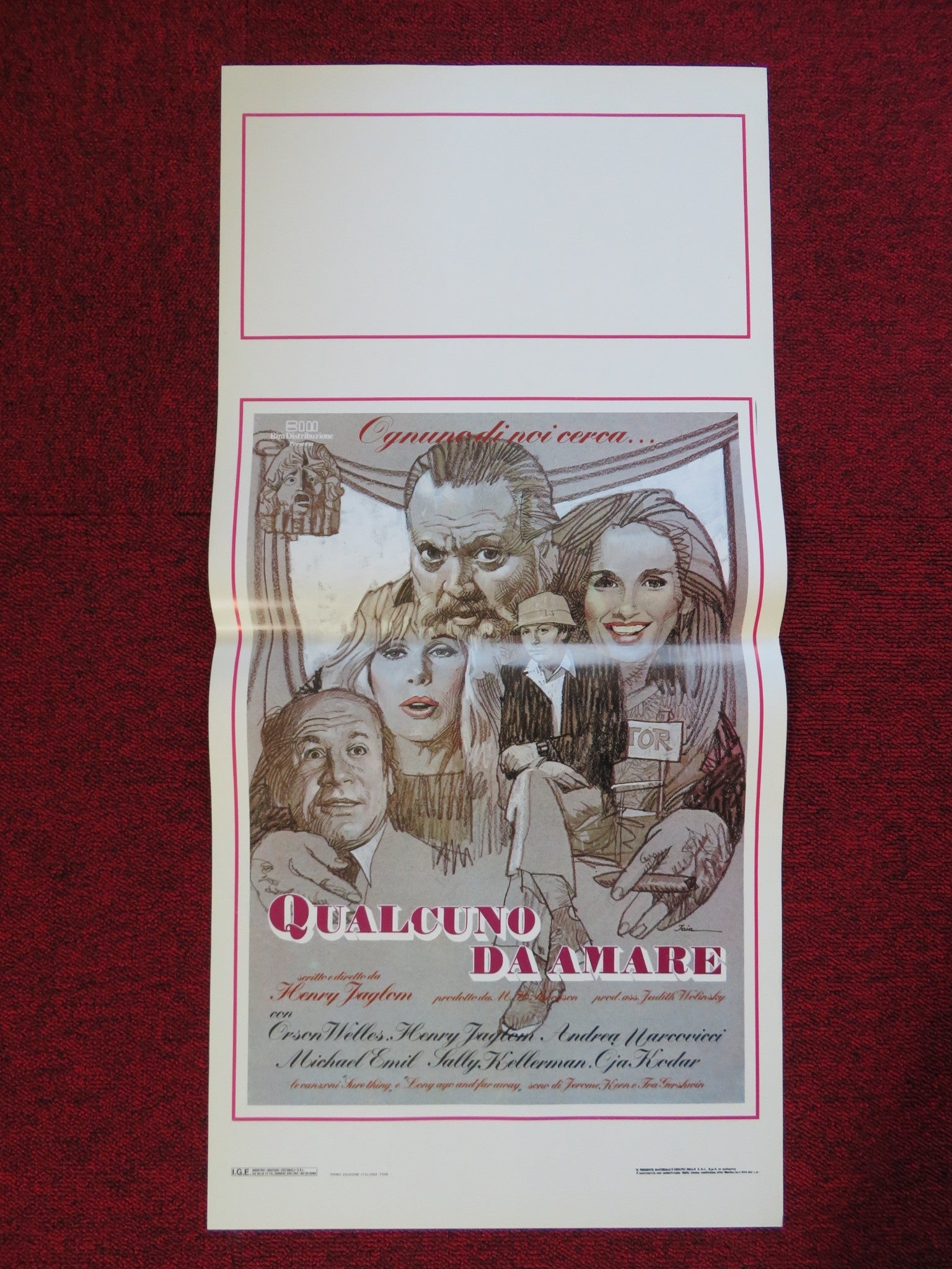 SOMEONE TO LOVE ITALIAN LOCANDINA (27.5"x13") POSTER ORSON WELLES H. JAGLOM 1988 Rendezvous Cinema Movie posters
