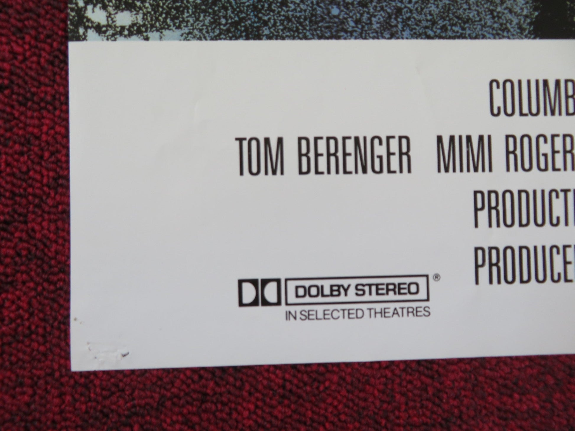 SOMEONE TO WATCH OVER ME FOLDED US ONE SHEET POSTER RIDLEY SCOTT 1988 Rendezvous Cinema Movie posters