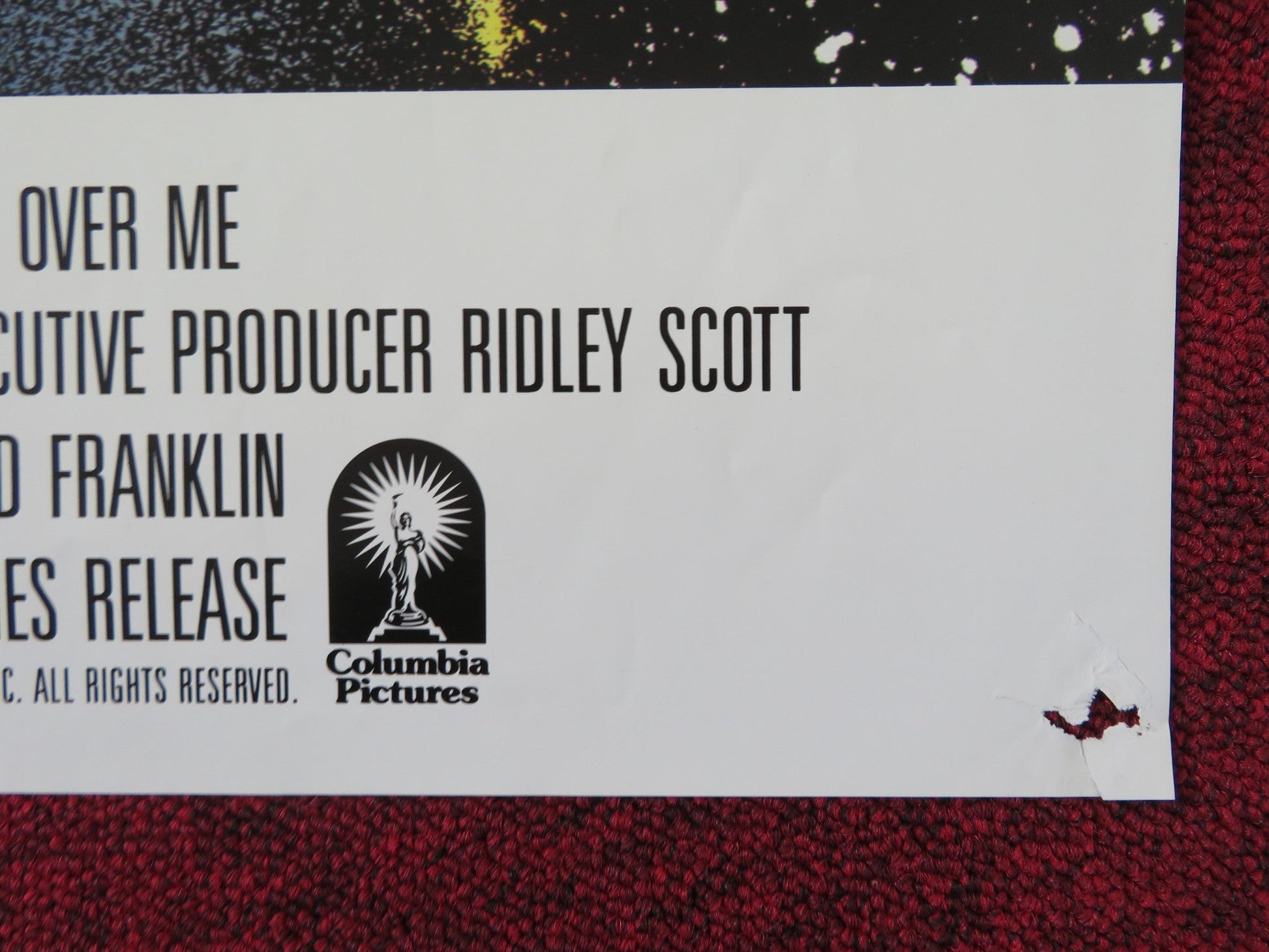 SOMEONE TO WATCH OVER ME FOLDED US ONE SHEET POSTER RIDLEY SCOTT 1988 Rendezvous Cinema Movie posters