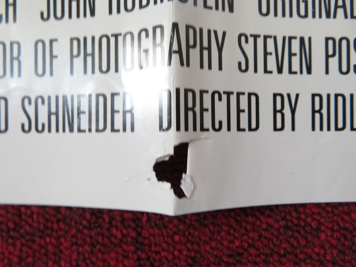 SOMEONE TO WATCH OVER ME FOLDED US ONE SHEET POSTER RIDLEY SCOTT 1988 Rendezvous Cinema Movie posters