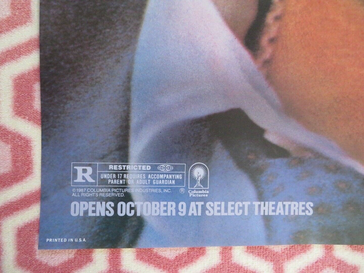 SOMEONE TO WATCH OVER ME FOLDED US ONE SHEET POSTER T BERENGER R SCOTT 1987 Movie posters