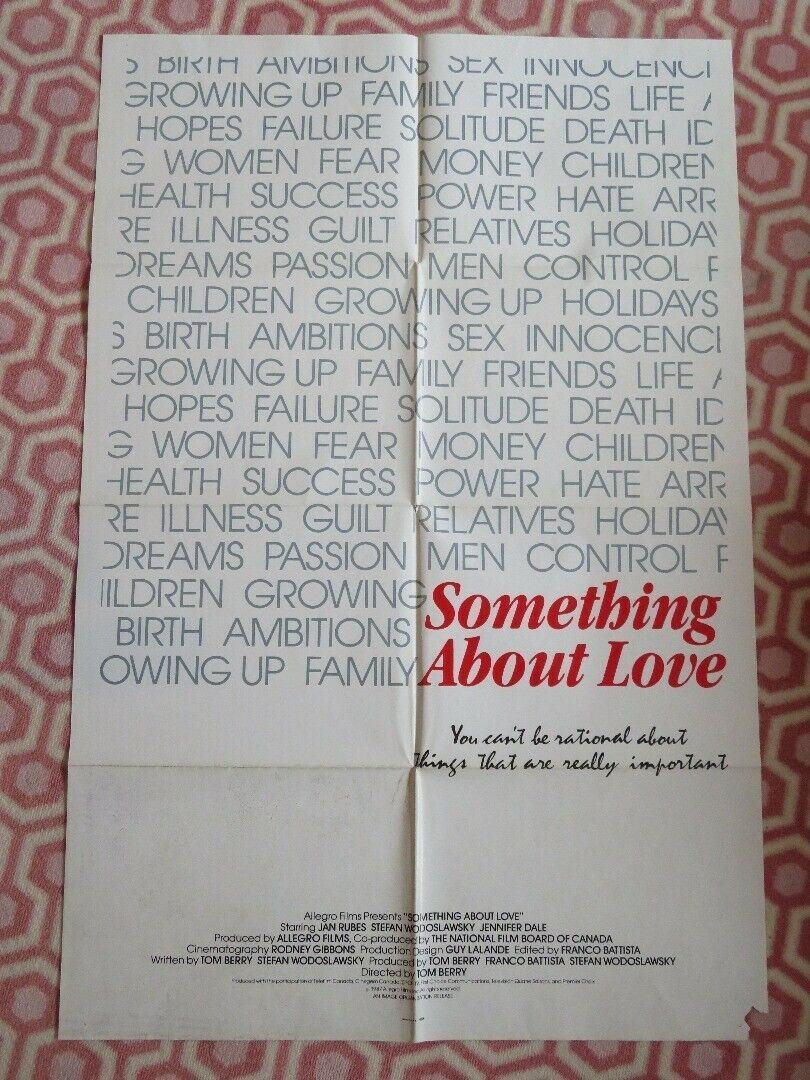 SOMETHING ABOUT LOVE FOLDED US ONE SHEET POSTER JAN RUBES STEFAN WODOSLAWSKY '87 Movie posters