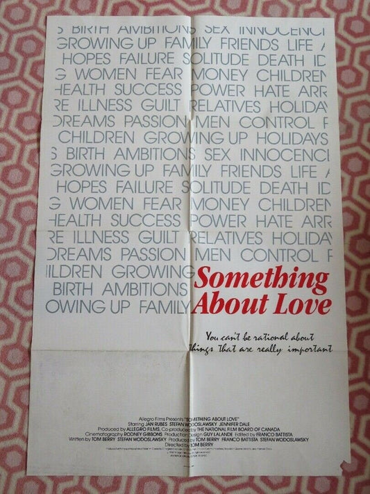 SOMETHING ABOUT LOVE FOLDED US ONE SHEET POSTER JAN RUBES STEFAN WODOSLAWSKY '87 Movie posters