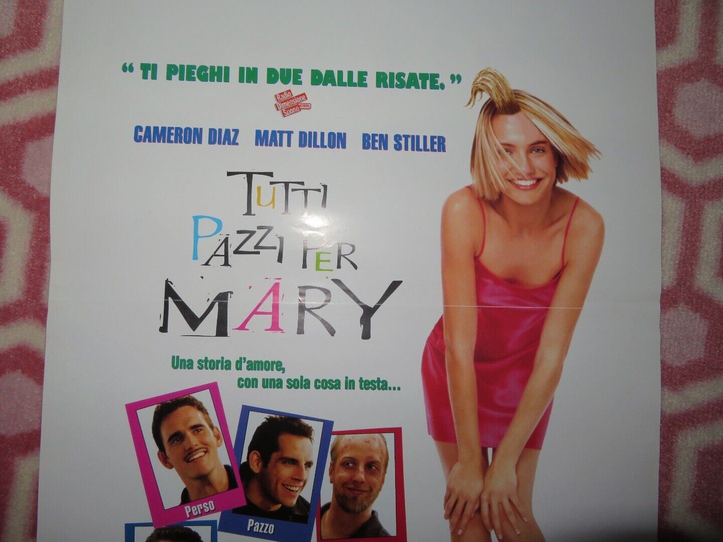 SOMETHING ABOUT MARY ITALIAN LOCANDINA (27.5"x13") POSTER CAMERON DIAZ 1998 Movie posters