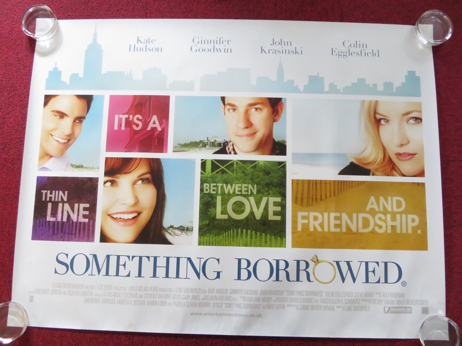 SOMETHING BORROWED UK QUAD (30"x 40") ROLLED POSTER GINNIFER GOODWIN HUDSON 2011 Rendezvous Cinema Movie posters
