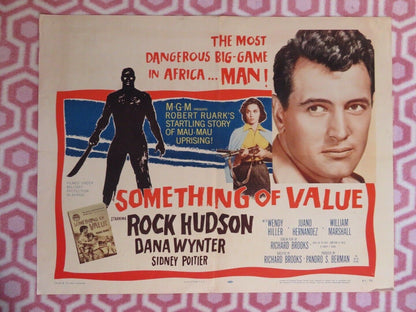 SOMETHING OF VALUE US HALF SHEET (22"x 28") POSTER SIDNEY POITIER 1957 Rendezvous Cinema Movie posters