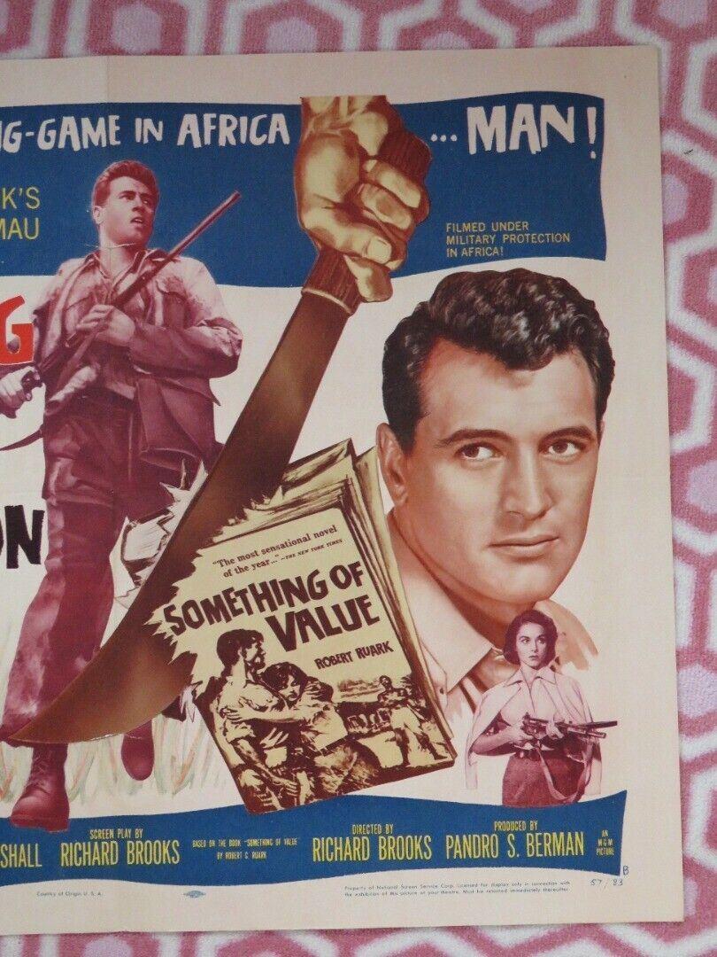 SOMETHING OF VALUE US HALF SHEET (22"x 28") POSTER SIDNEY POITIER 1957 - Rendezvous Cinema
