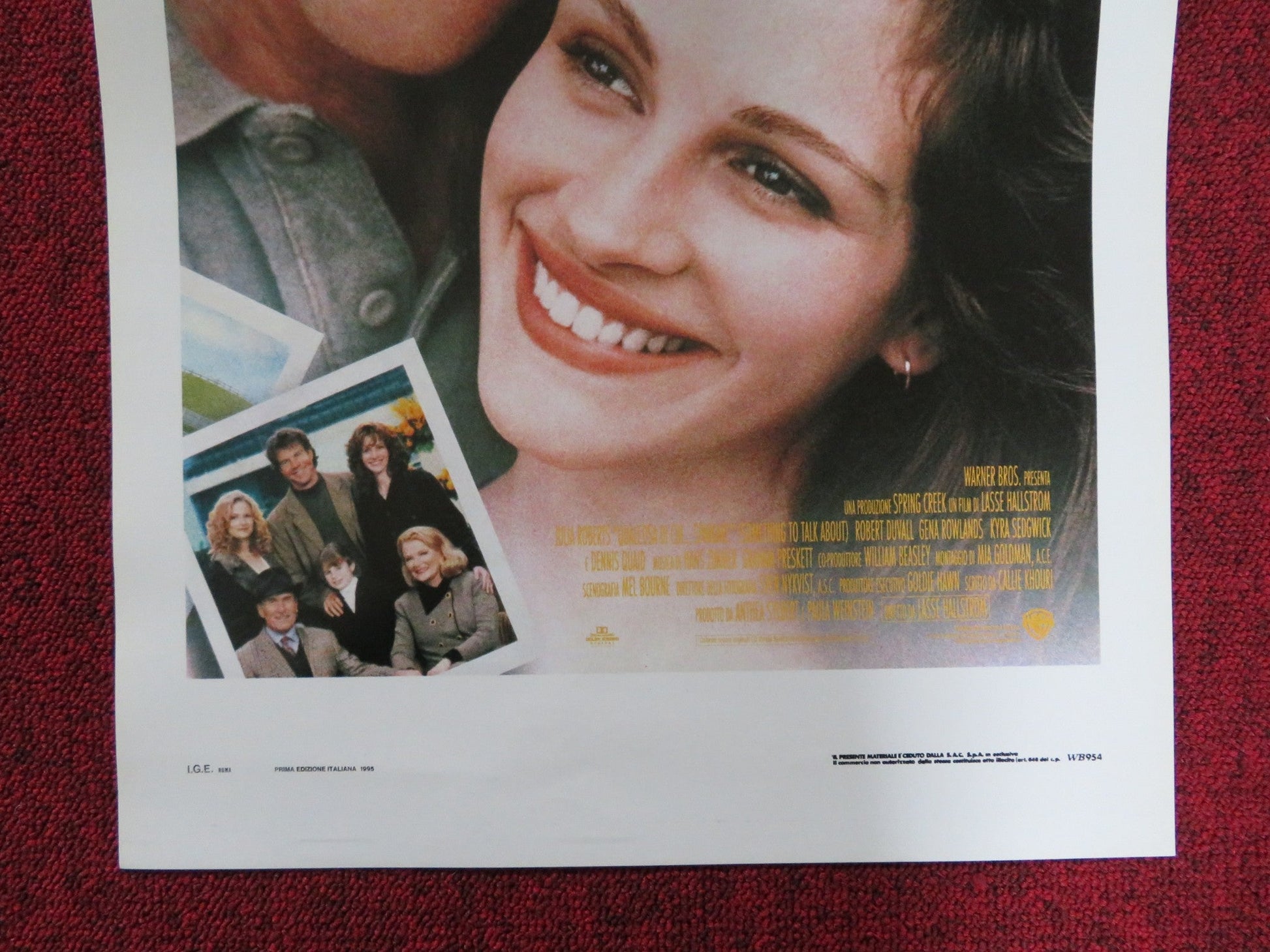 SOMETHING TO TALK ABOUT ITALIAN LOCANDINA POSTER JULIA ROBERTS R. DUVALL 1995 Rendezvous Cinema Movie posters