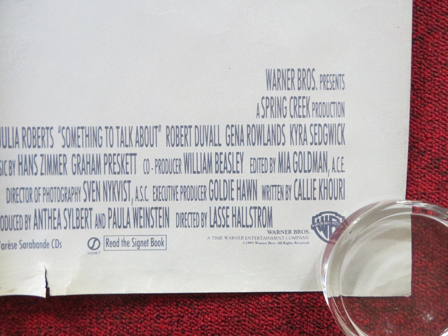 SOMETHING TO TALK ABOUT UK QUAD (30"x 40") ROLLED POSTER JULIA ROBERTS 1995 Rendezvous Cinema Movie posters