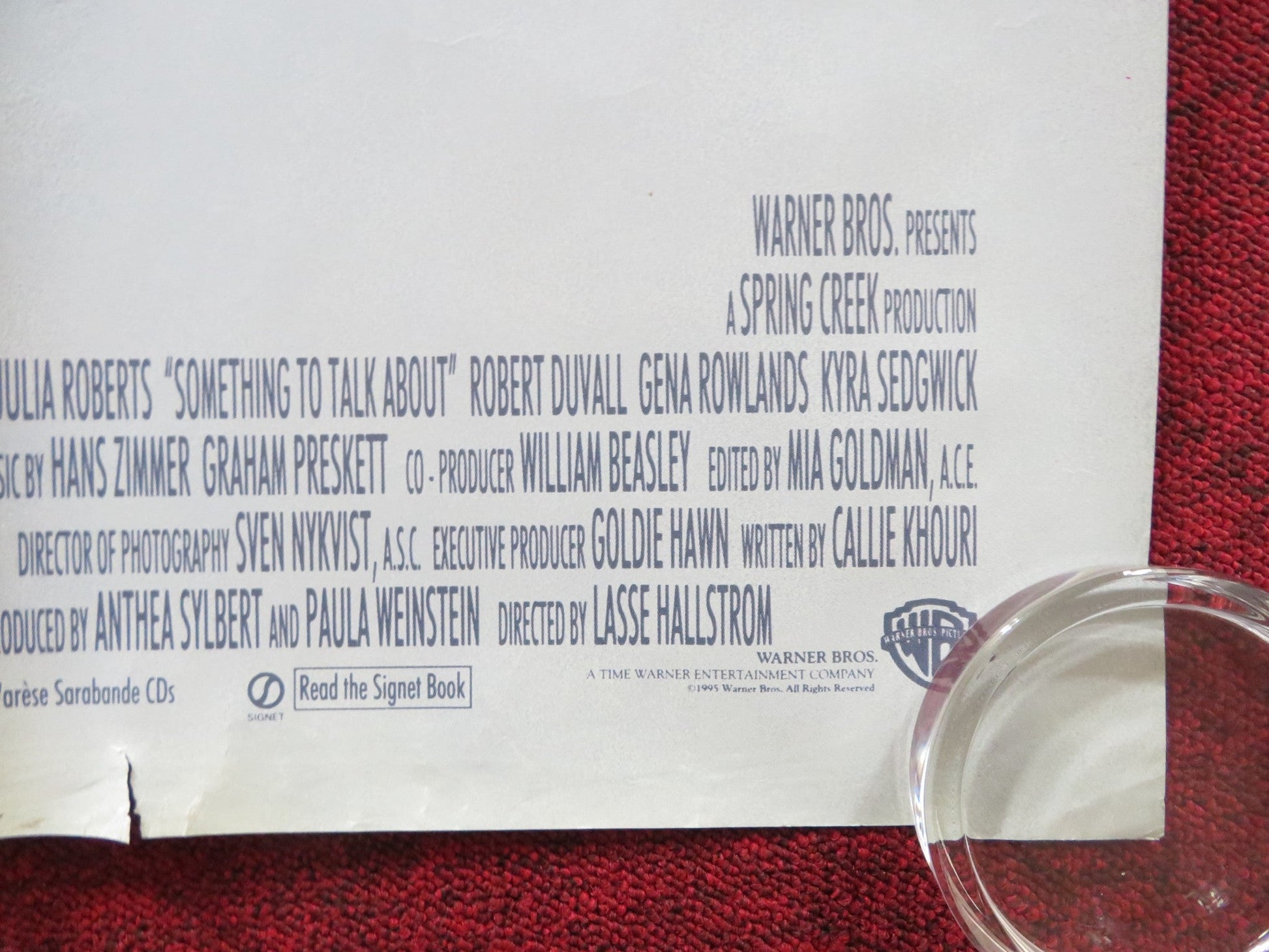 SOMETHING TO TALK ABOUT UK QUAD (30"x 40") ROLLED POSTER JULIA ROBERTS 1995 Rendezvous Cinema Movie posters