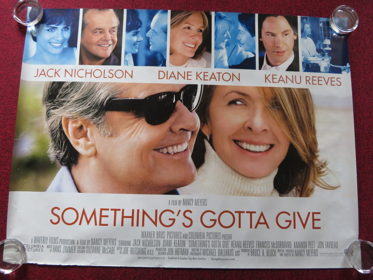 SOMETHING'S GOTTA GIVE UK QUAD ROLLED POSTER JACK NICHOLSON DIANE KEATON 2003 Rendezvous Cinema Movie posters