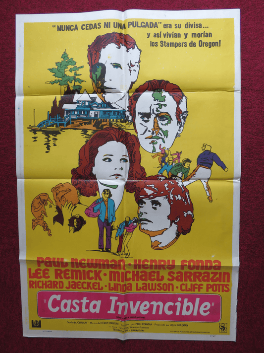 SOMETIMES A GREAT NOTION FOLDED ARGENTINA ONE SHEET POSTER P. NEWMAN FONDA '71 Rendezvous Cinema Movie posters