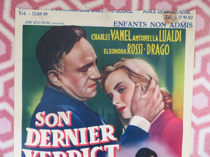 SON DERNIER VERDICT/ L'ultima sentenza BELGIUM (19.5"x14") POSTER CHARLES VANEL Movie posters