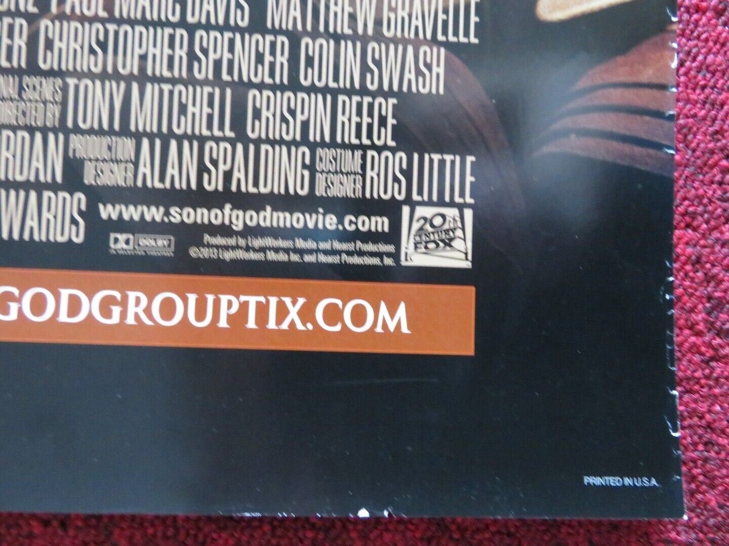 SON OF GOD - VERSION A US ONE SHEET ROLLED POSTER DIOGO MORGADO GREG HICKS 2014 - Rendezvous Cinema