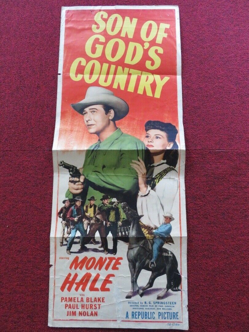 SON OF GOD'S COUNTRY FOLDED US INSERT (14"x 36") POSTER MONTE HALE 1948 Movie posters