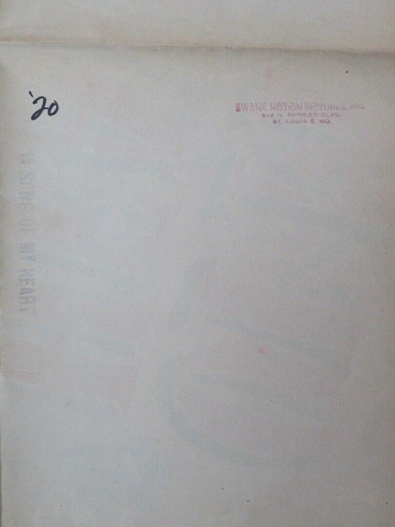 SONG OF MY HEART FOLDED US ONE SHEET POSTER FRANK SUNDSTROM AUDREY LONG 1948 Movie posters